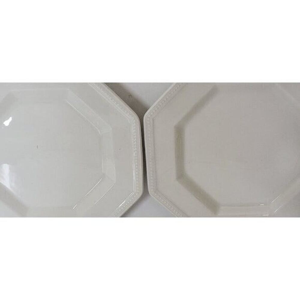 VTG Johnson Brothers WHITE HERITAGE Bread Cake Plates Set of 2 Made in England